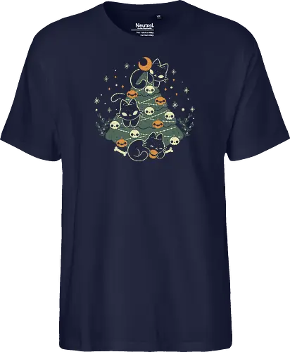 Halloween Christmas Tree with Black Cats