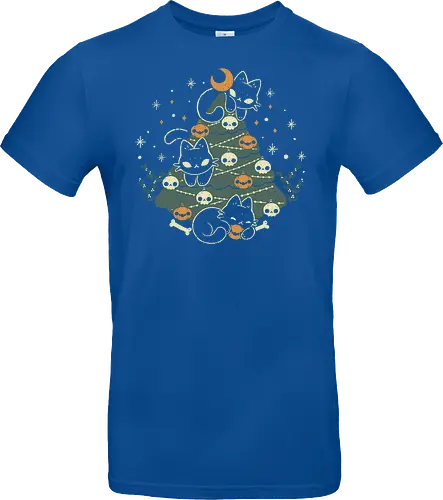 Halloween Christmas Tree with Black Cats