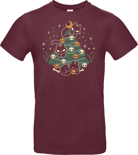 Halloween Christmas Tree with Black Cats