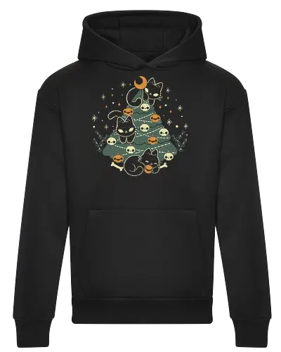 Halloween Christmas Tree with Black Cats