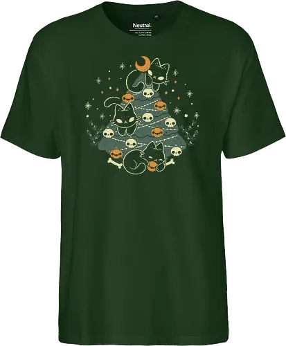 Halloween Christmas Tree with Black Cats