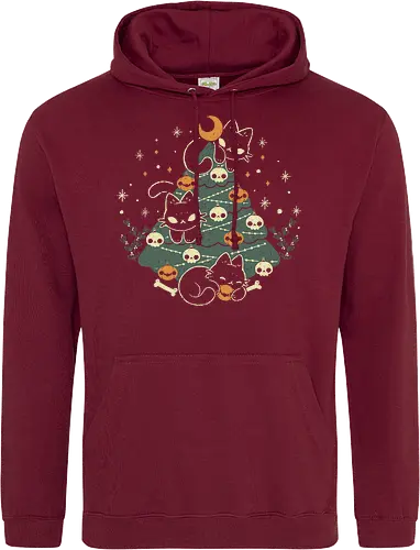 Halloween Christmas Tree with Black Cats