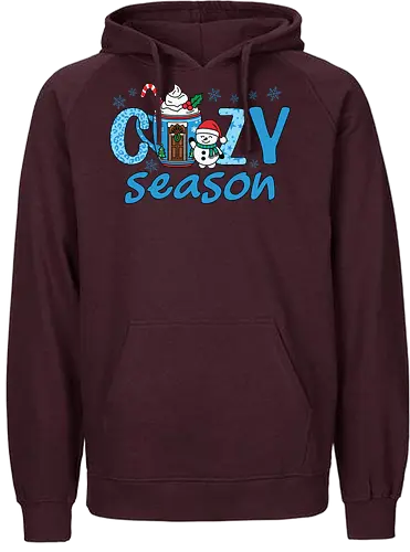 Cozy Season - christmas, holiday, snowman, cozy, winter, festive, mug, candy cane, snowflakes, design - Fairtrade Hoodie