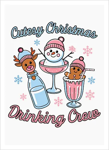 Cutesy Christmas Drinking Crew