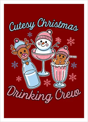 Cutesy Christmas Drinking Crew