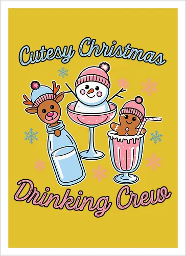 Cutesy Christmas Drinking Crew