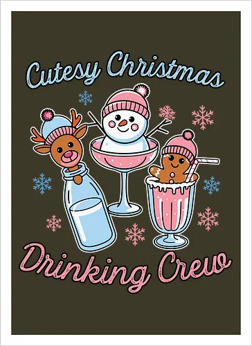 Cutesy Christmas Drinking Crew