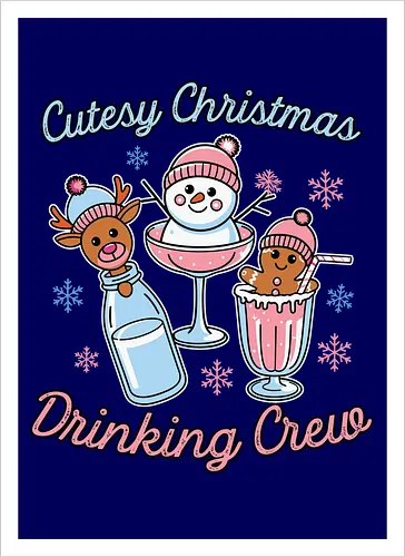 Cutesy Christmas Drinking Crew