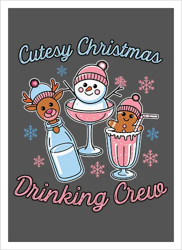 Cutesy Christmas Drinking Crew