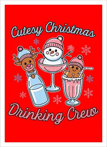 Cutesy Christmas Drinking Crew