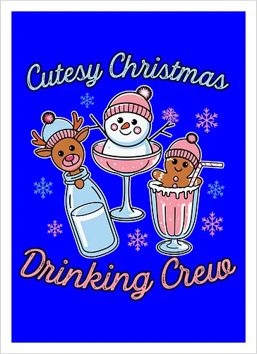 Cutesy Christmas Drinking Crew