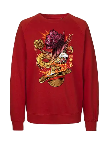 straw hat ramen  - anime, ramen, Pirate, strawhat, spice, spicy, culinary, food, foodie, yummy, delicious, gear3 - Fairtrade Sweatshirt