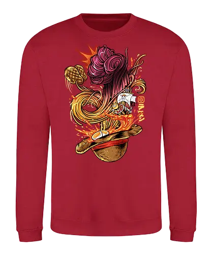 straw hat ramen  - anime, ramen, Pirate, strawhat, spice, spicy, culinary, food, foodie, yummy, delicious, gear3 - Sweatshirt