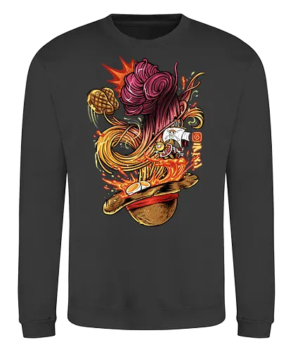 straw hat ramen  - anime, ramen, Pirate, strawhat, spice, spicy, culinary, food, foodie, yummy, delicious, gear3 - Sweatshirt