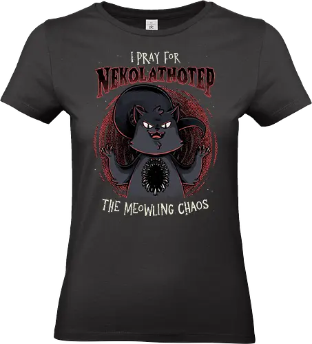 Nekolathotep - Lovecraft Cat God - H.P. Lovecraft, Nyarlathotep, cat, pet, demon, chaos, neko, horror, kawaii, cute, horror, cosmic horror, space - Standard T-Shirt (Frauen)