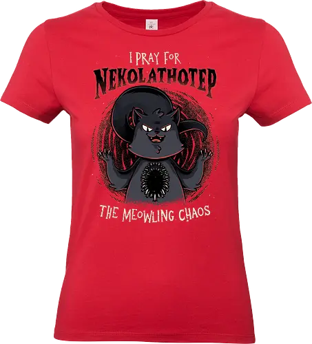 Nekolathotep - Lovecraft Cat God - H.P. Lovecraft, Nyarlathotep, cat, pet, demon, chaos, neko, horror, kawaii, cute, horror, cosmic horror, space - Standard T-Shirt (Frauen)