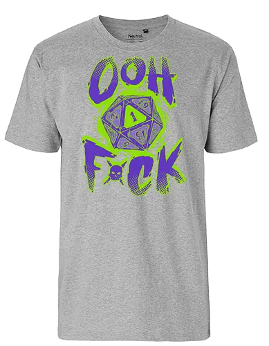 RPG - Critical Failure - Oh F*ck - rpg, dice, d20, critical hit, bad word, role playing game, funny, dungeon master - Fairtrade T-Shirt
