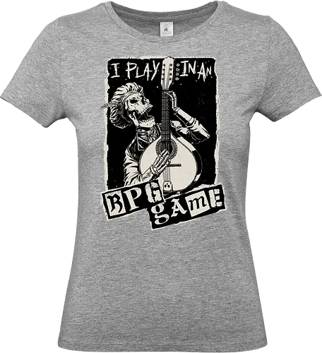 RPG - I Play in an RPG Game - rpg, d20, bard, role-playing game, skeleton, undead, critical hit, punk - Standard T-Shirt (Frauen)