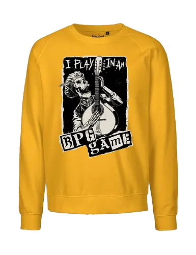 RPG - I Play in an RPG Game - rpg, d20, bard, role-playing game, skeleton, undead, critical hit, punk - Fairtrade Sweatshirt