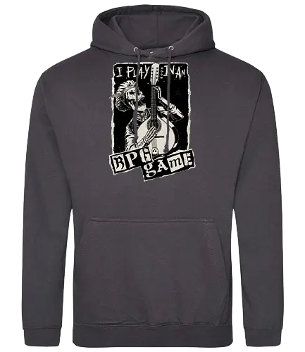RPG - I Play in an RPG Game - rpg, d20, bard, role-playing game, skeleton, undead, critical hit, punk - Standard Hoodie