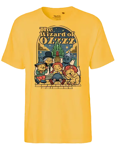 The Wizard Of Sleep - road, sleep, sleepy, sleeping, tired, lion, scarecrow, cute, yellow, green castle, classic, cute, cult, nap, napping, yellow brick road, movie, film, cult film, classic - Fairtrade T-Shirt