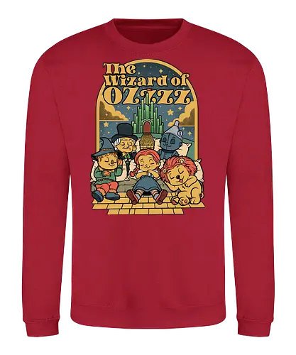 The Wizard Of Sleep - road, sleep, sleepy, sleeping, tired, lion, scarecrow, cute, yellow, green castle, classic, cute, cult, nap, napping, yellow brick road, movie, film, cult film, classic - Sweatshirt