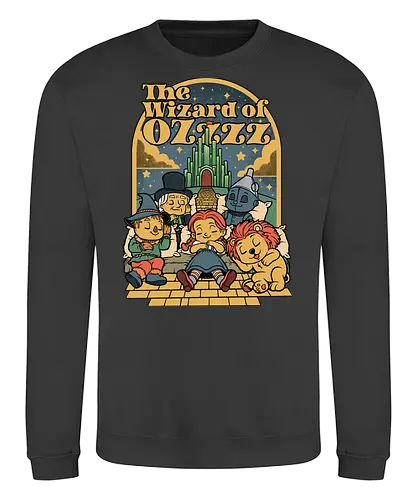 The Wizard Of Sleep - road, sleep, sleepy, sleeping, tired, lion, scarecrow, cute, yellow, green castle, classic, cute, cult, nap, napping, yellow brick road, movie, film, cult film, classic - Sweatshirt
