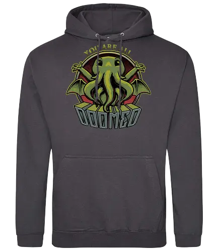 Cthulhu - You're all Doomed - cthulhu, lovecraft, hp lovecraft, cute, fun, funny, nerd, geek, book, literature, horror, cosmic, cosmic horror, space, spacial, outer space, mythos, rpg, necronomicon, call of cthulhu, fantasy, arkham, monster, tentacles - Standard Hoodie