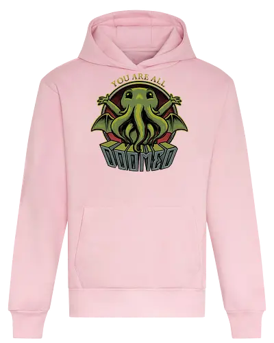 Cthulhu - You're all Doomed - cthulhu, lovecraft, hp lovecraft, cute, fun, funny, nerd, geek, book, literature, horror, cosmic, cosmic horror, space, spacial, outer space, mythos, rpg, necronomicon, call of cthulhu, fantasy, arkham, monster, tentacles - Heavyweight Hoodie