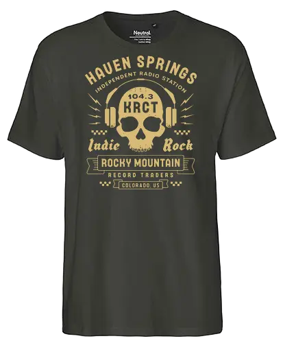 Haven Springs Radio Emblem - life, strange, Chloe, Max, rachel, arcadia, bay, butterfly, before the storm, video game, gaming, gamer, rocky mountain record traders, the black lantern, haven springs - Fairtrade T-Shirt