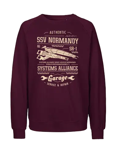 Ssv Normandy Garage - mass, n7, effect, commander shepard, spectre, ssv, normandy, systems alliance, garrus vakarian, tali zorah, video game, gaming, gamer, urdnot wrex, mordin solus, jaal ama darav, liara t soni - Fairtrade Sweatshirt