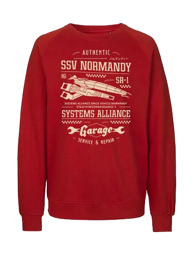 Ssv Normandy Garage - mass, n7, effect, commander shepard, spectre, ssv, normandy, systems alliance, garrus vakarian, tali zorah, video game, gaming, gamer, urdnot wrex, mordin solus, jaal ama darav, liara t soni - Fairtrade Sweatshirt