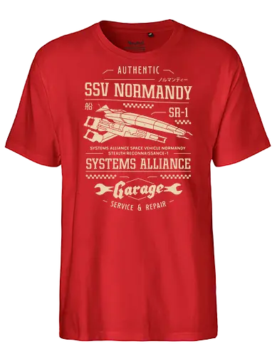 Ssv Normandy Garage - mass, n7, effect, commander shepard, spectre, ssv, normandy, systems alliance, garrus vakarian, tali zorah, video game, gaming, gamer, urdnot wrex, mordin solus, jaal ama darav, liara t soni - Fairtrade T-Shirt