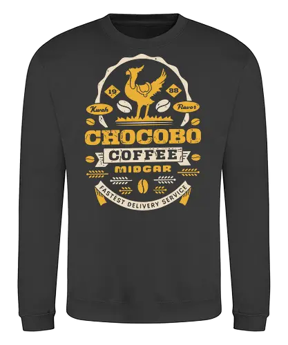 Kweh Coffee Grunge - final, tifa lockhart, gysahl greens, final xvi, fantasy, Kupo, kweh, avalanche, midgar, final xiv, ff14, Cloud, Villain, video game, fat kew - Sweatshirt