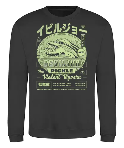 Pickle Grunge - monster, hunting, gamer, gaming, video games, iceborne, wyvern, felyne, pickle, hunter - Sweatshirt
