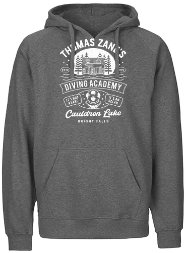 Cauldron Lake Diving Academy - alan, video game, video games, gaming, gamer, control, american nightmare, deer fest, oh deer diner, coffee thermos, cauldron, lake, night, springs, wake - Fairtrade Hoodie