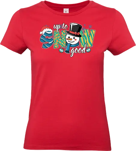  Up to snow good - snowman, winter, festive, holiday, snow, colorful, playful, pattern - Standard T-Shirt (Frauen)