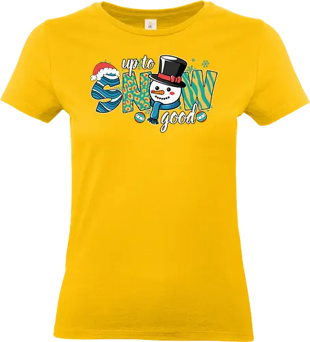  Up to snow good - snowman, winter, festive, holiday, snow, colorful, playful, pattern - Standard T-Shirt (Frauen)