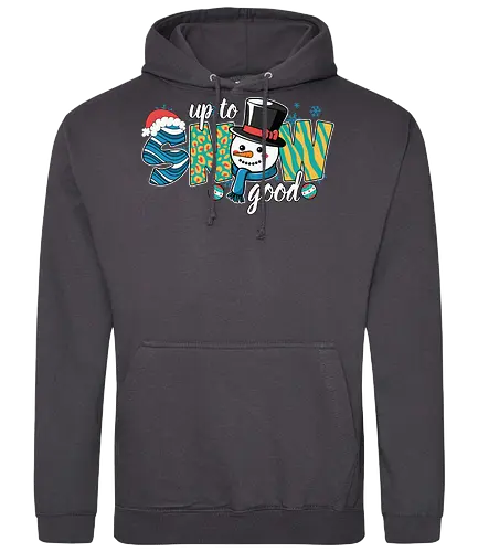  Up to snow good - snowman, winter, festive, holiday, snow, colorful, playful, pattern - Standard Hoodie