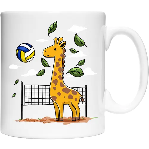 Giraffe Playing Volleyball