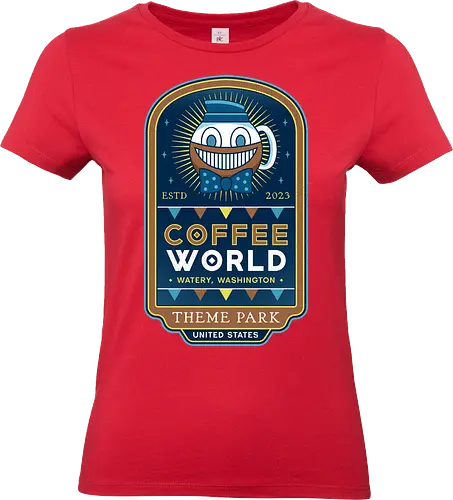 Watery Coffee World - alan, video game, video games, gaming, gamer, control, american nightmare, deer fest, oh deer diner, coffee thermos, cauldron, lake, night, springs, wake - Standard T-Shirt (Frauen)