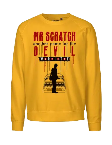  Scratch Devil And Writer - alan, video game, video games, gaming, gamer, control, american nightmare, deer fest, oh deer diner, coffee thermos, cauldron, lake, night, springs, wake - Fairtrade Sweatshirt