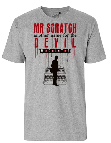  Scratch Devil And Writer - alan, video game, video games, gaming, gamer, control, american nightmare, deer fest, oh deer diner, coffee thermos, cauldron, lake, night, springs, wake - Fairtrade T-Shirt