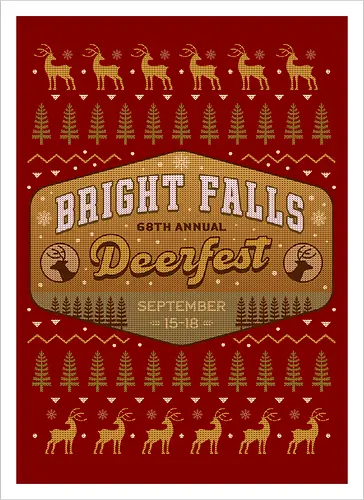 Deerfest Bright Falls Ugly Sweater