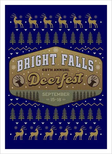 Deerfest Bright Falls Ugly Sweater