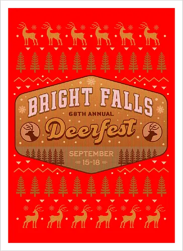 Deerfest Bright Falls Ugly Sweater