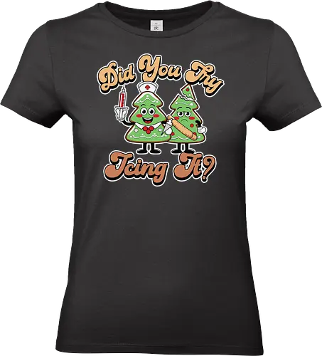 Did You Try Icing It - christmas, cartoon, trees, medical, humor, syringe, rolling pin, festive, nurse, pun - Standard T-Shirt (Frauen)