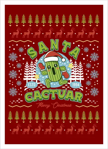 Santa Cactus Christmas