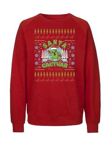 Santa Cactus Christmas - Final, kweh, fantasy, video game, gaming, gamer, christmas, xmas, merry christmas ugly christmas sweater, ugly sweater - Fairtrade Sweatshirt