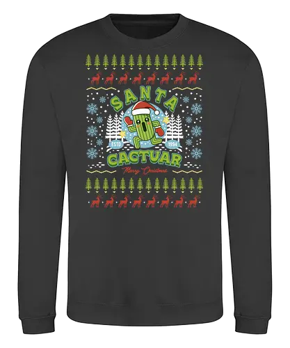 Santa Cactus Christmas - Final, kweh, fantasy, video game, gaming, gamer, christmas, xmas, merry christmas ugly christmas sweater, ugly sweater - Sweatshirt